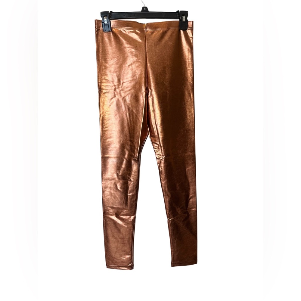 AMERICAN APPAREL ICONIC CLASSIC COPPER METALLIC LEGGINGS Y2K MATTE - Picture 4 of 6